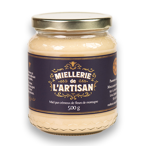 Pot de miel crémeux de fleurs de montagne, Miellerie de l'Artisan.