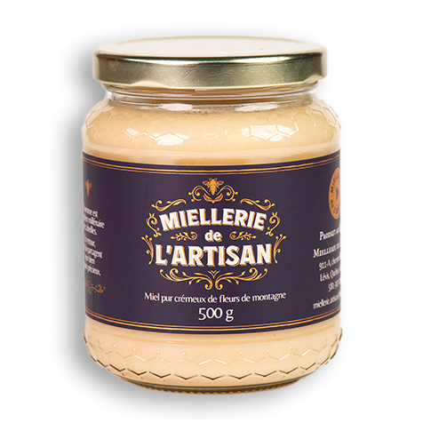 Bocal de miel crémeux baratté Mielerie de l'Artisan, 500g