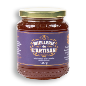 Miel infusé à la cannelle de Mellerie de l'Artisan, pot de 500g