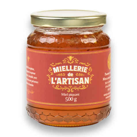 Bocal de miel piquant de la Miellerie de l'Artisan, 500 g