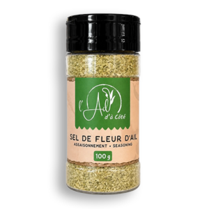 Bouteille de sel de fleur d'ail assaisonnement 100g