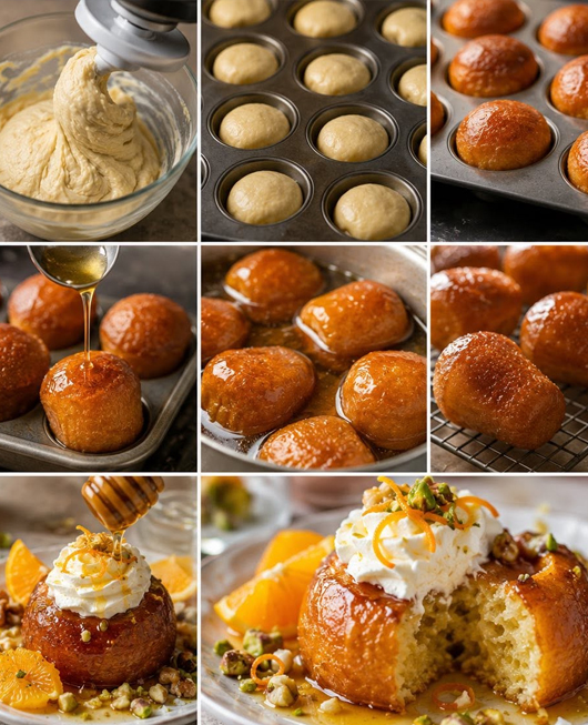 Baba au miel au rhum : préparation et finition du dessert