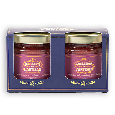 Duo de miels crémeux à la confiture de framboise de Mellerie de l'Artisan